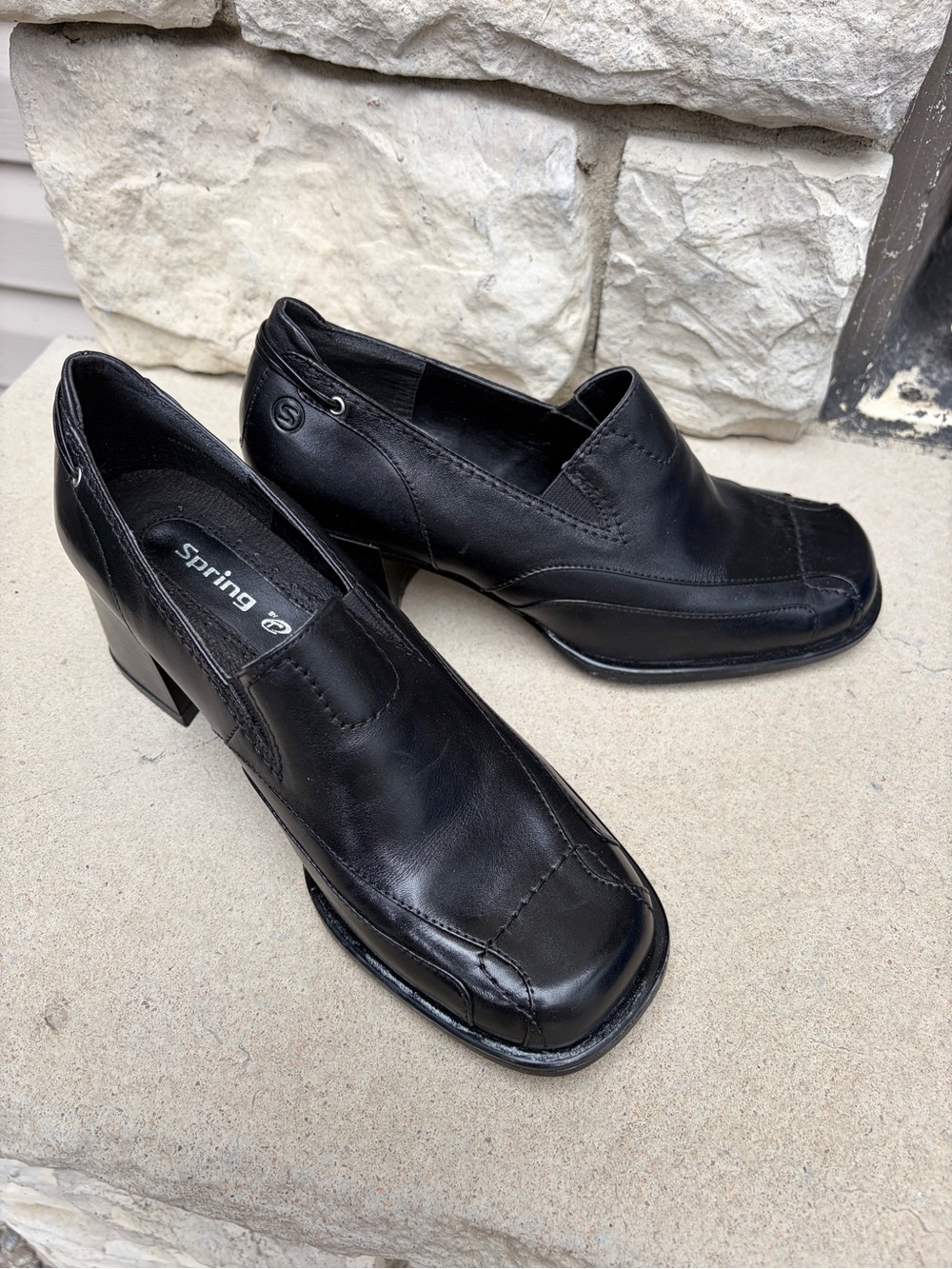 Call It Spring Women's Black Heeled Loafers